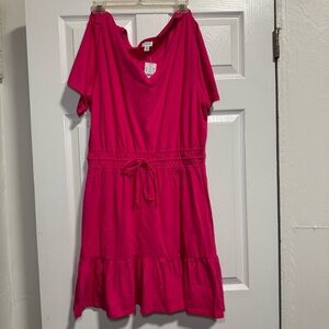 J. Crew Fuchsia V-Neck Top